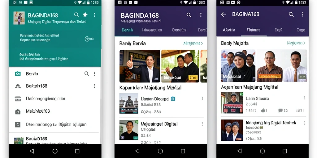 Tampilan antarmuka pengguna aplikasi BAGINDA168 Majalah Digital.