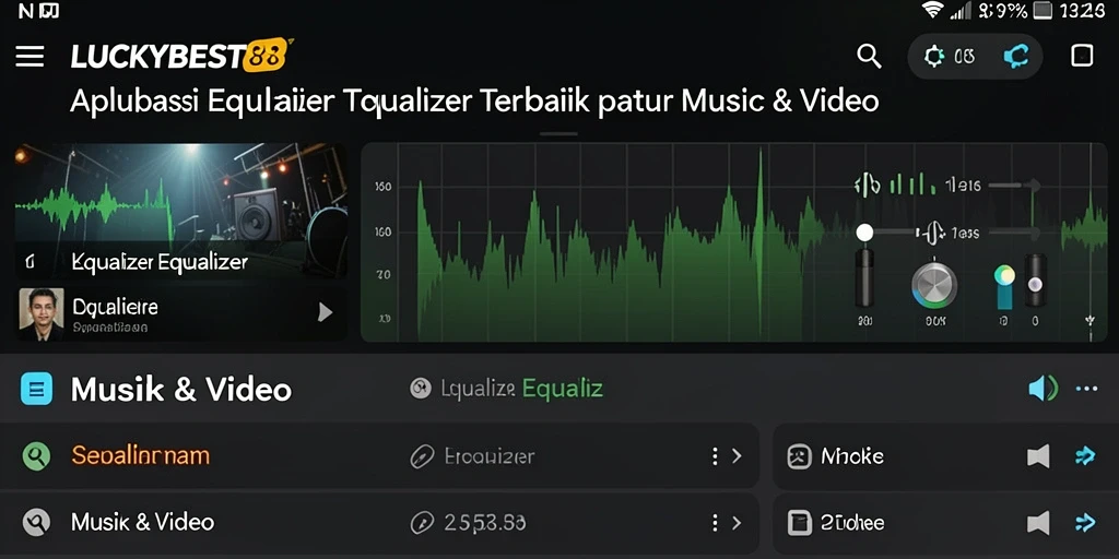 Antarmuka pengguna LUCKYBEST88 yang stylish dan fungsional untuk equalizer audio.