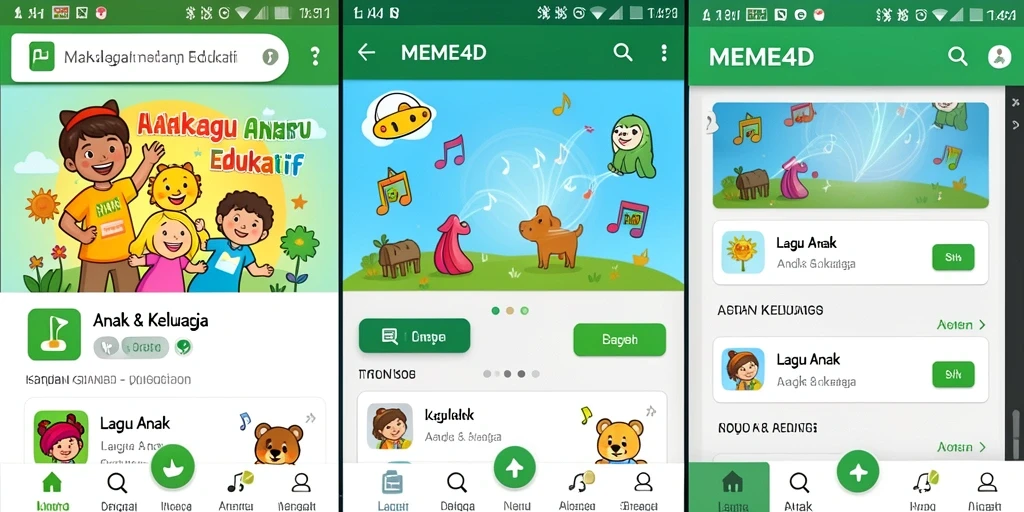 Tampilan antarmuka MEME4D yang ceria dan ramah anak.