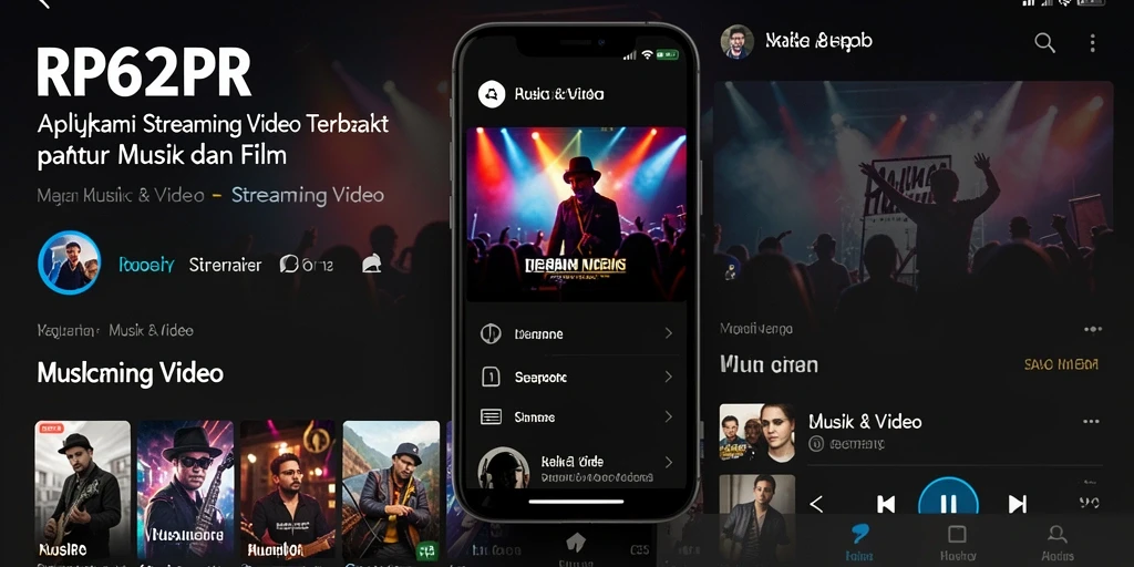 Antarmuka pengguna <strong>RP62RP</strong> yang menarik untuk streaming video.