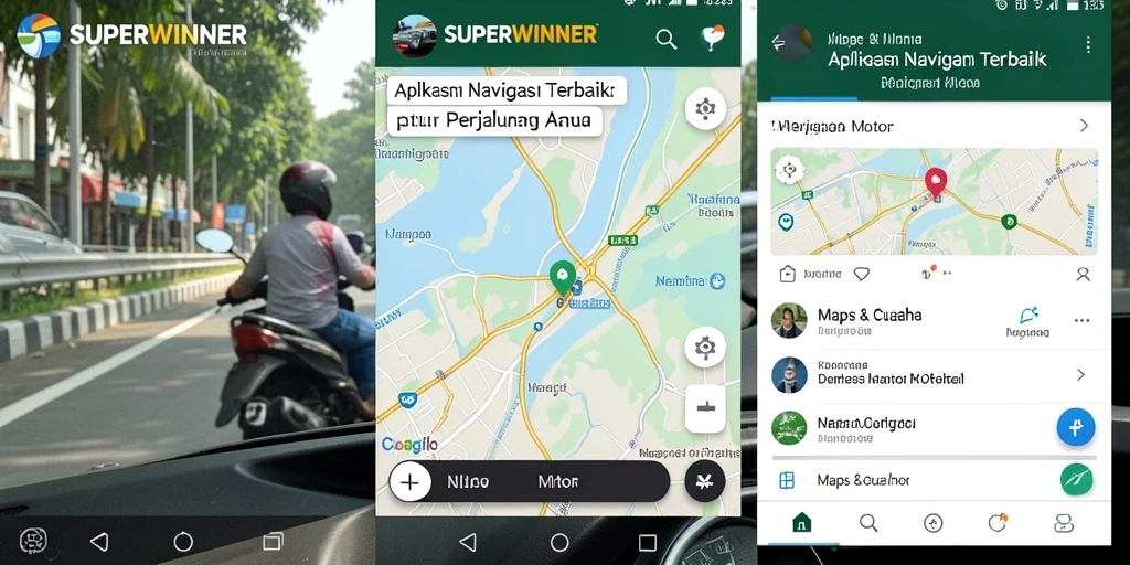 Antarmuka intuitif aplikasi SUPERWINNER untuk navigasi motor.